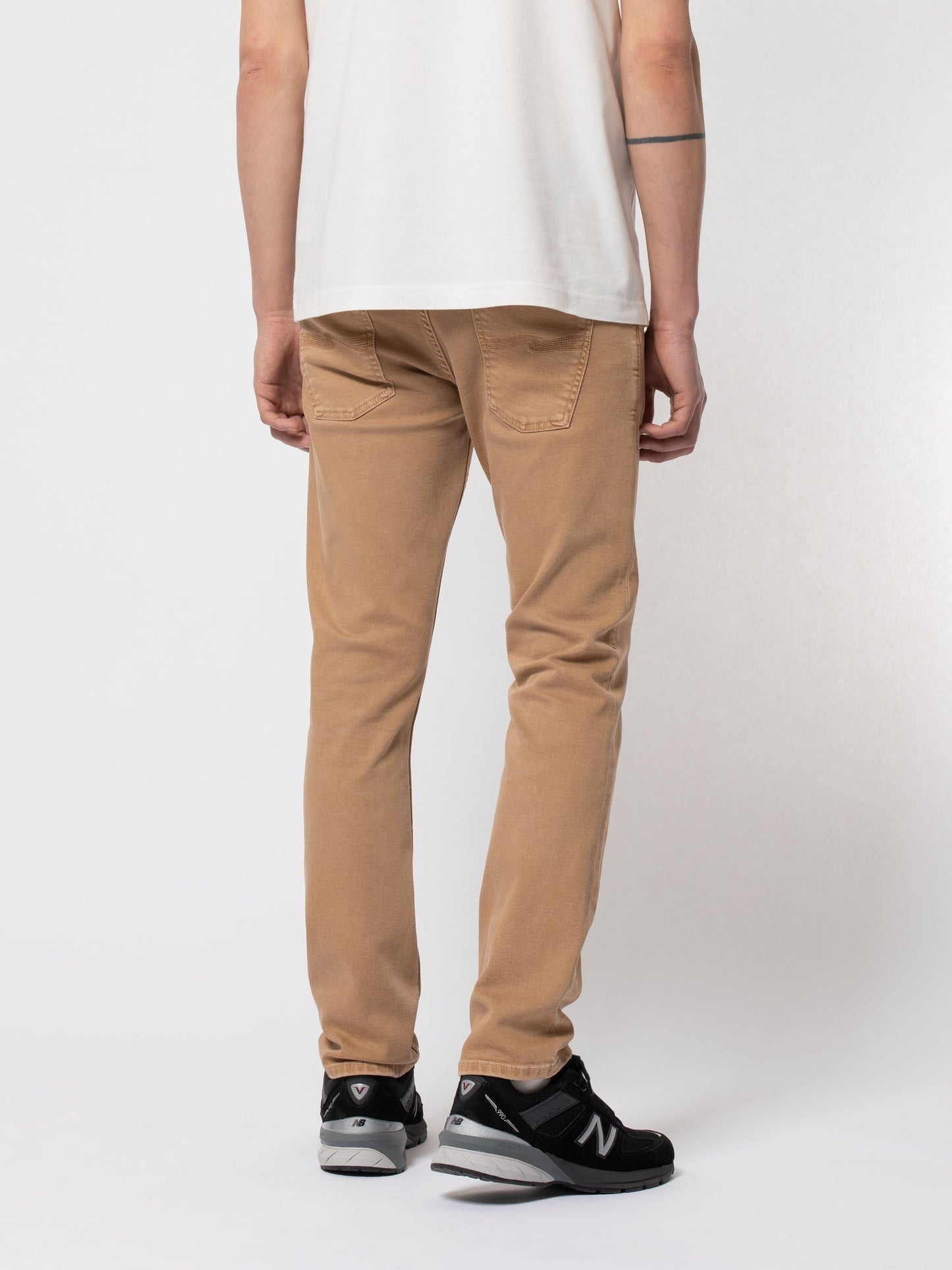 Jean slim beige en coton bio - Grim Tim desert worn