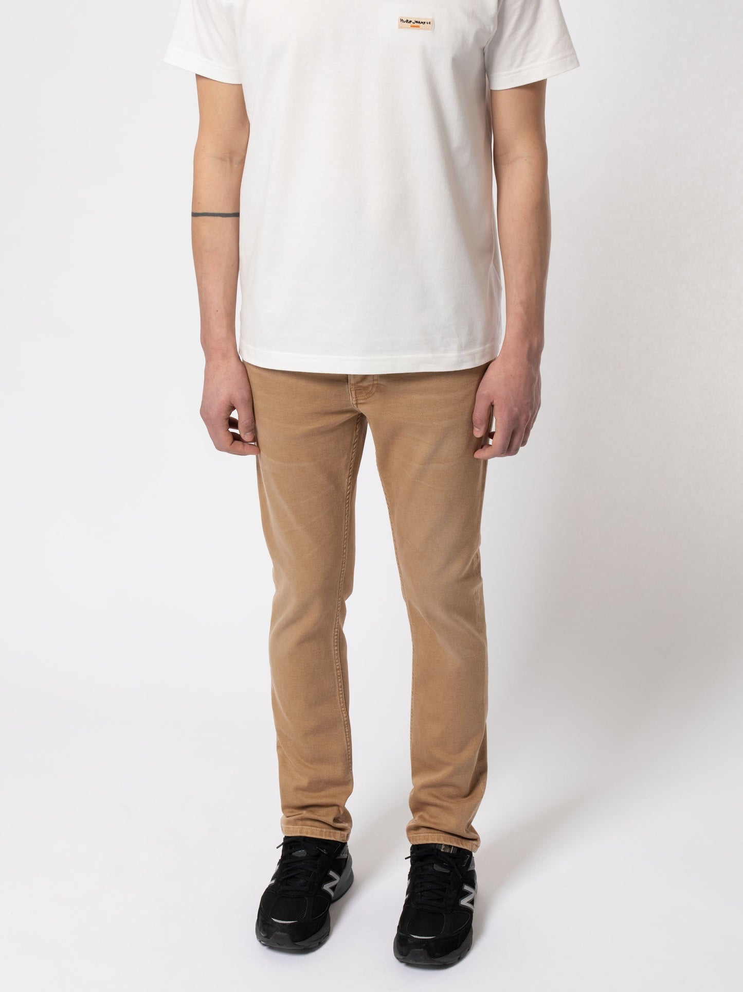 Jean slim beige en coton bio - Grim Tim desert worn