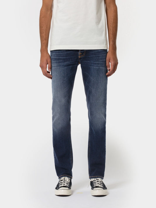 Jean slim bleu foncé en coton bio - Grim Tim ink navy