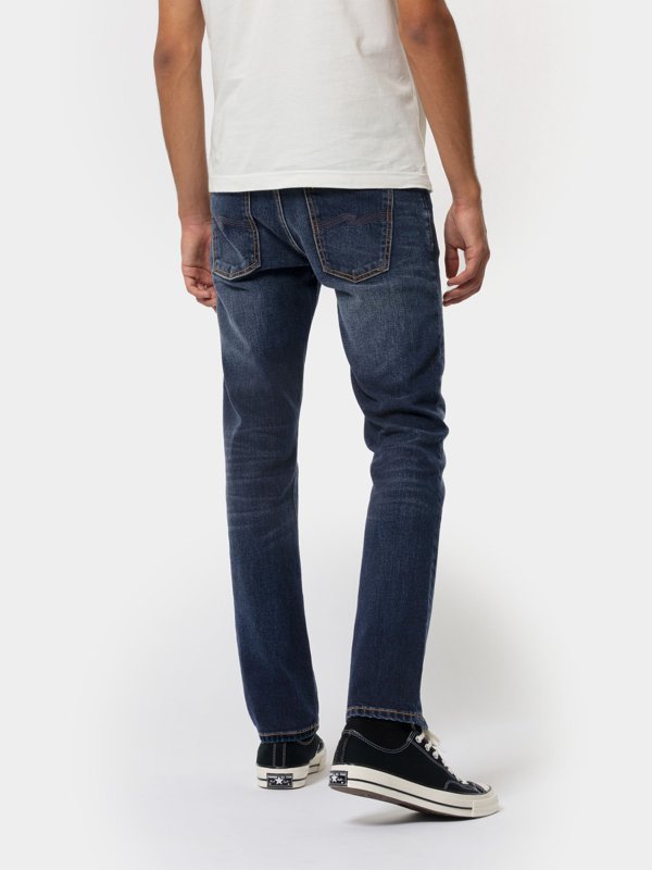 Jean slim bleu foncé en coton bio - Grim Tim ink navy