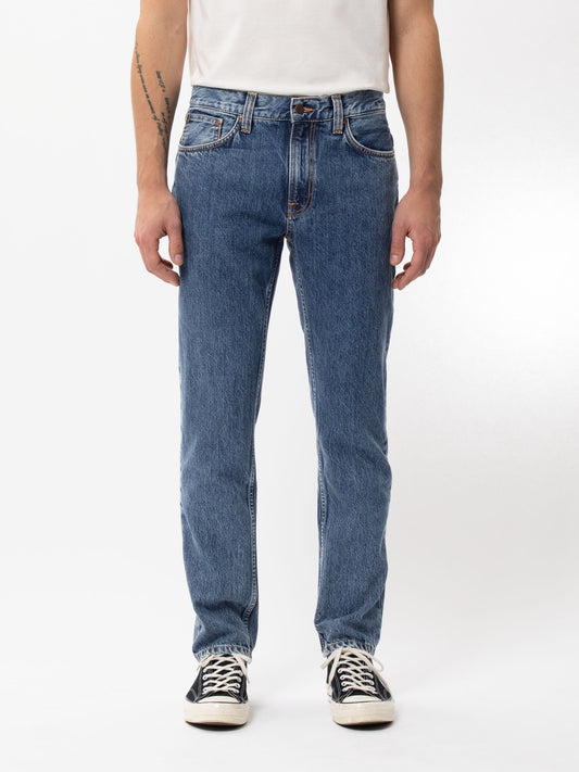 Jean droit bleu en coton bio - gritty jackson friendly blue