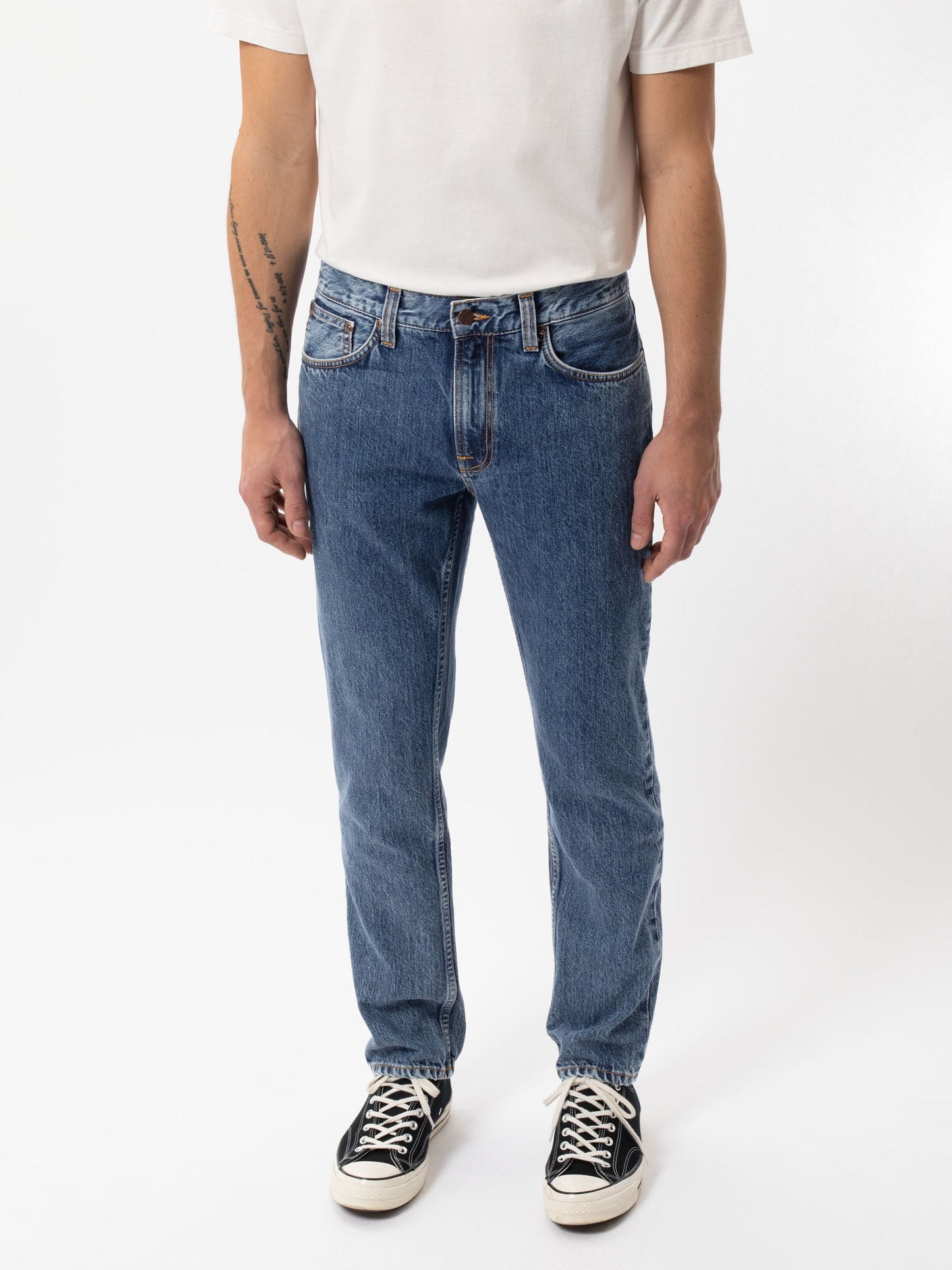 Jean droit bleu en coton bio - gritty jackson friendly blue