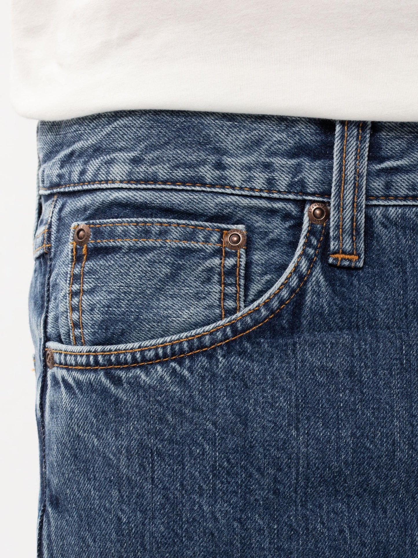 Jean droit bleu en coton bio - gritty jackson friendly blue