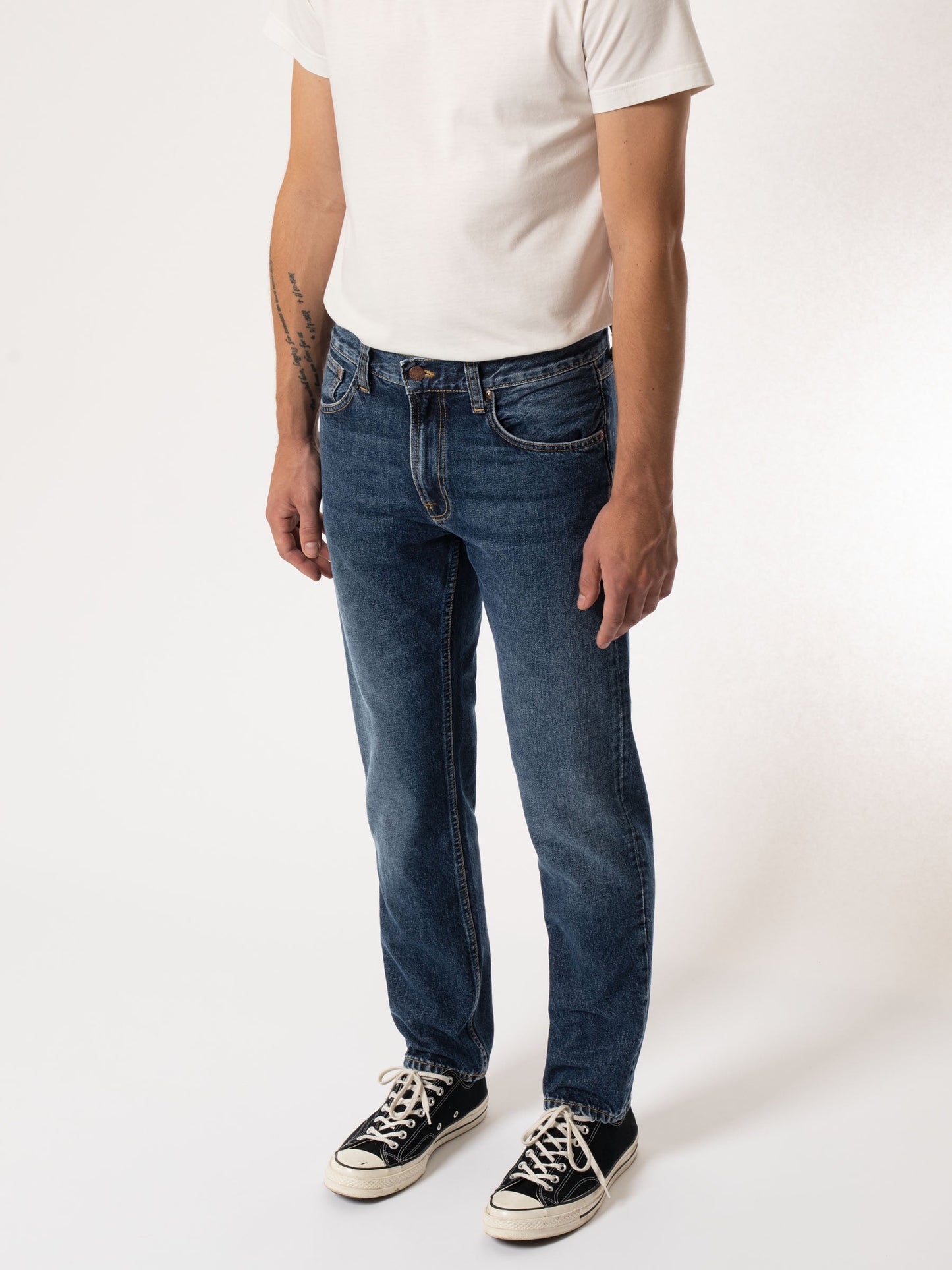 Jean droit bleu foncé en coton bio et recyclé - Gritty Jackson Blue Slate