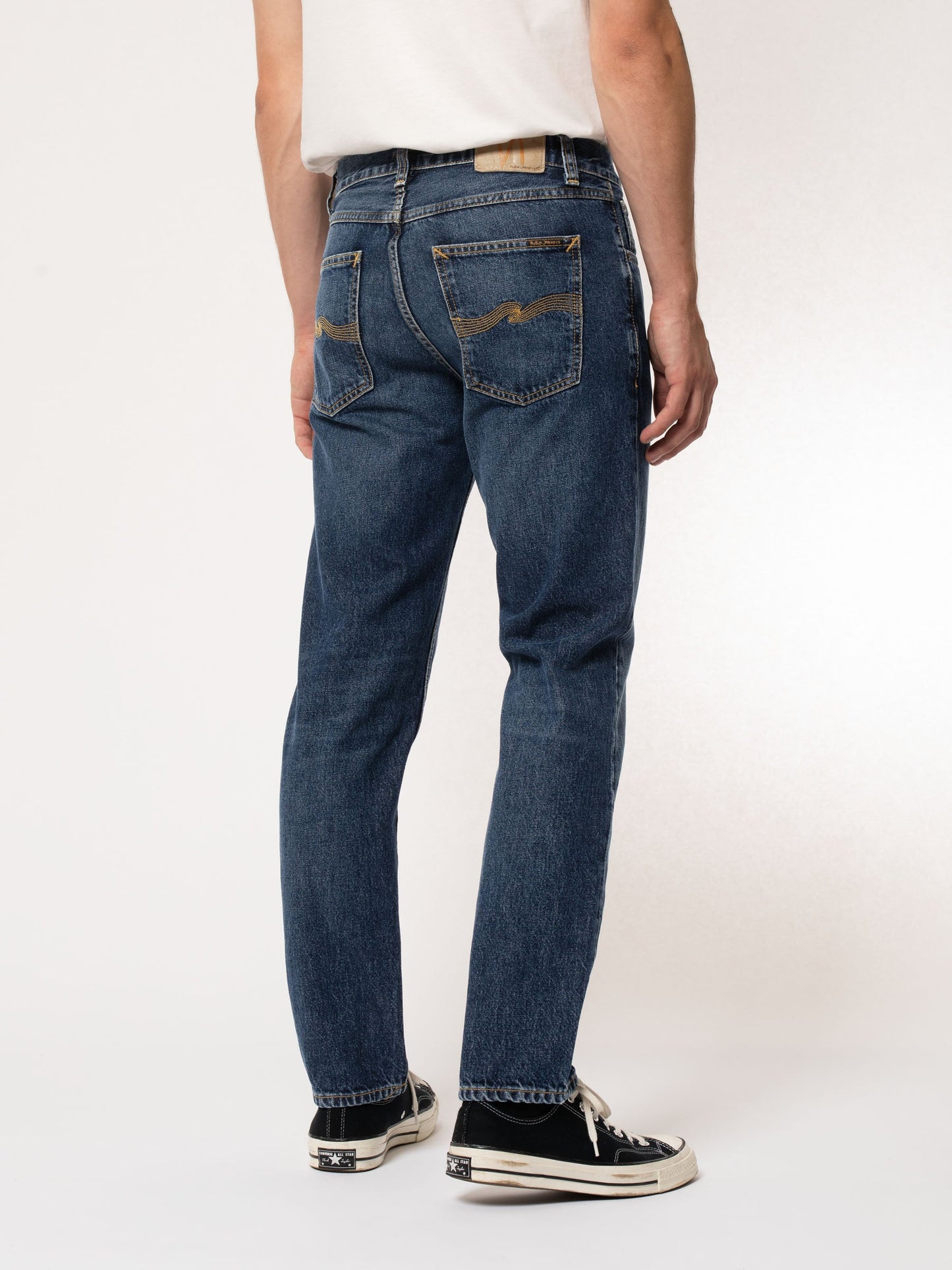 Jean droit bleu foncé en coton bio et recyclé - Gritty Jackson Blue Slate
