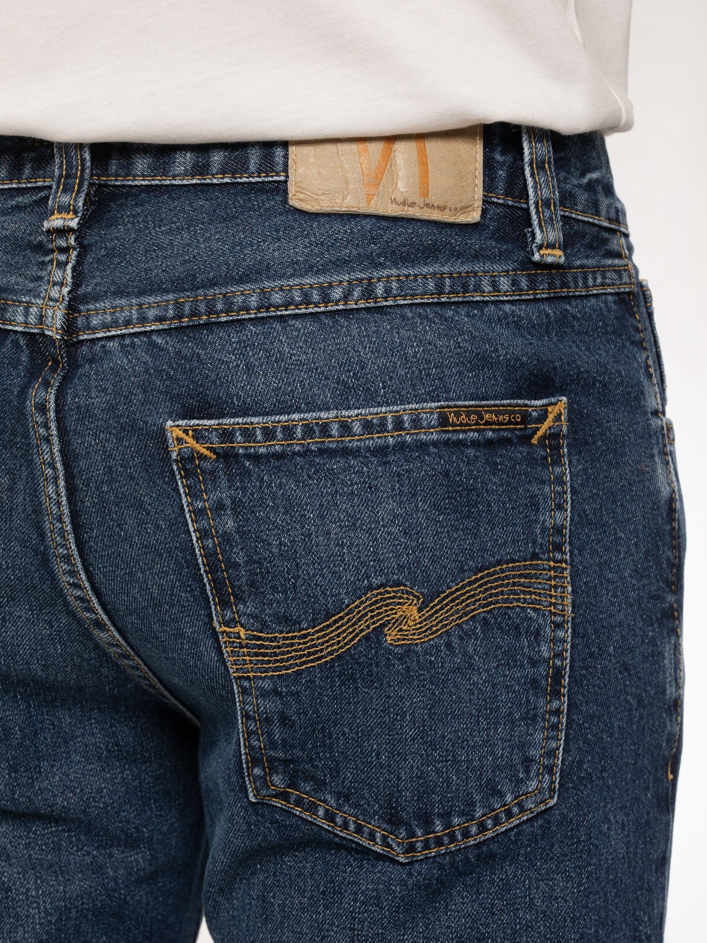 Jean droit bleu foncé en coton bio et recyclé - Gritty Jackson Blue Slate
