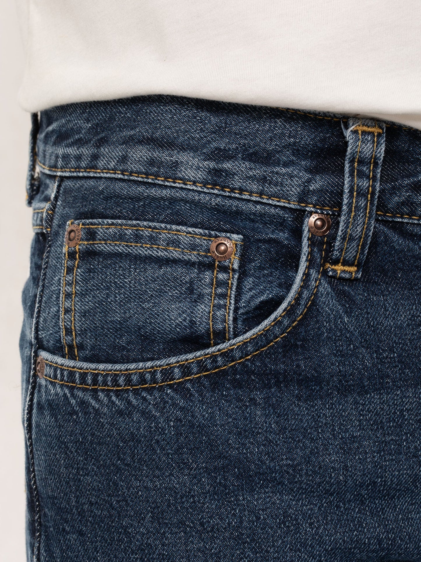 Jean droit bleu foncé en coton bio et recyclé - Gritty Jackson Blue Slate