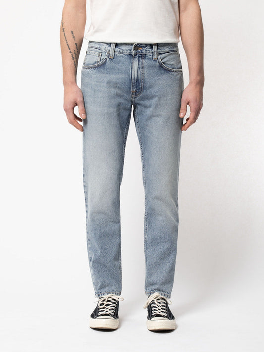 Jean droit bleu en coton bio - Gritty Jackson Dry light depot