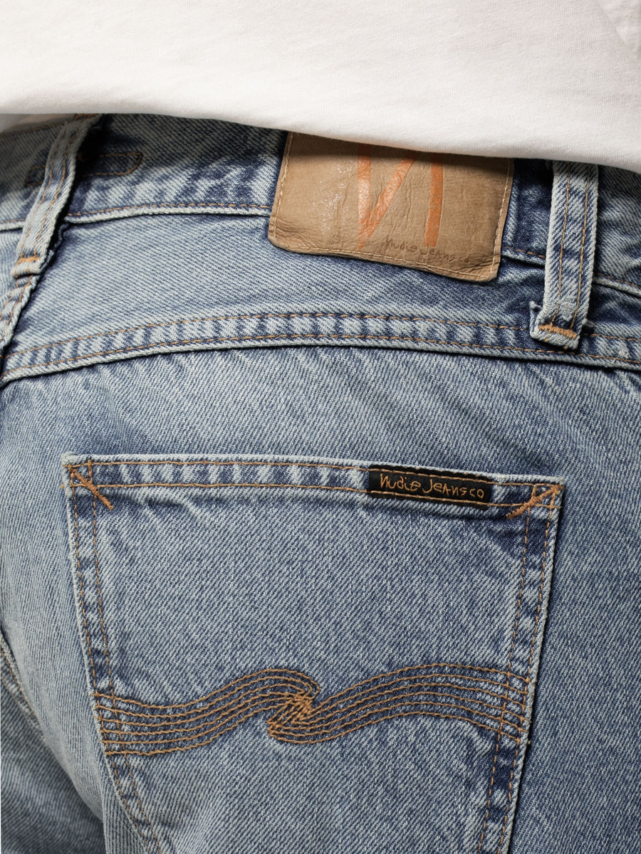 Jean droit bleu en coton bio - Gritty Jackson Dry light depot