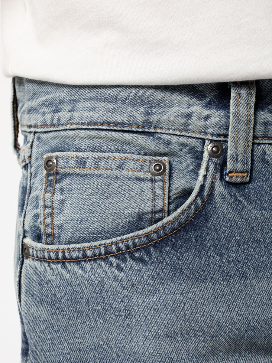 Jean droit bleu en coton bio - Gritty Jackson Dry light depot