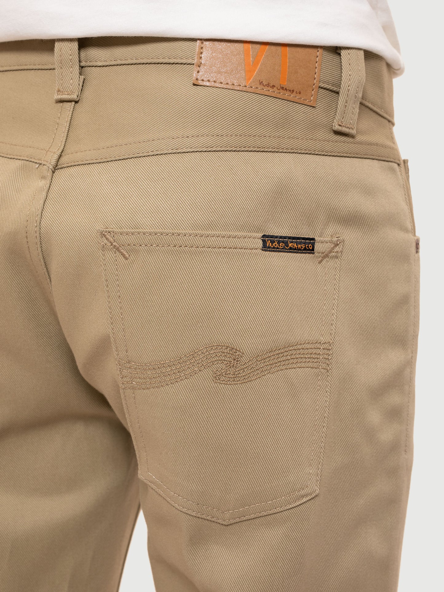Pantalon twill droit beige en coton bio et matière recyclé - gritty jackson pressed beige