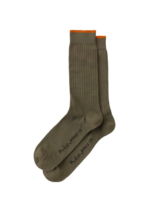 Chaussettes hautes en coton bio | kaki "gunnarsson olive"