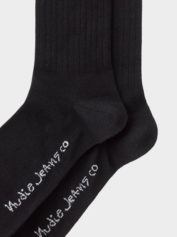 Chaussettes hautes noires en coton bio - gunnarsson