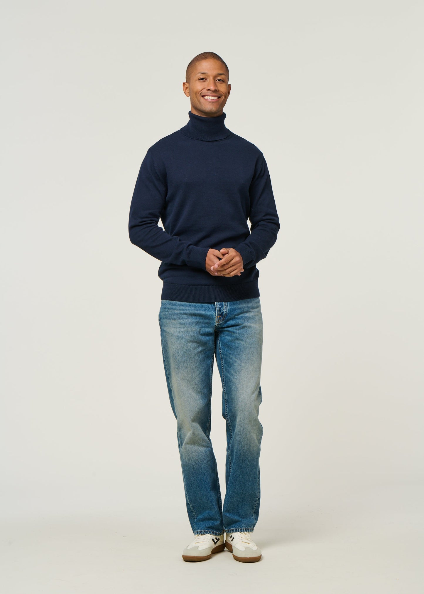 Jean droit large en coton bio | bleu "rad rufus summer shadow - mid blue wash"