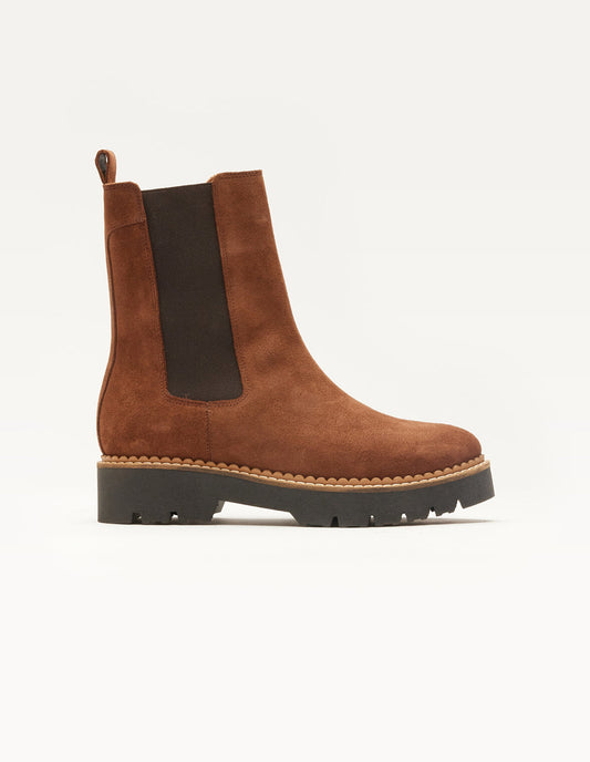 Bottines en cuir suède certifié | marron "poppy suède marron"
