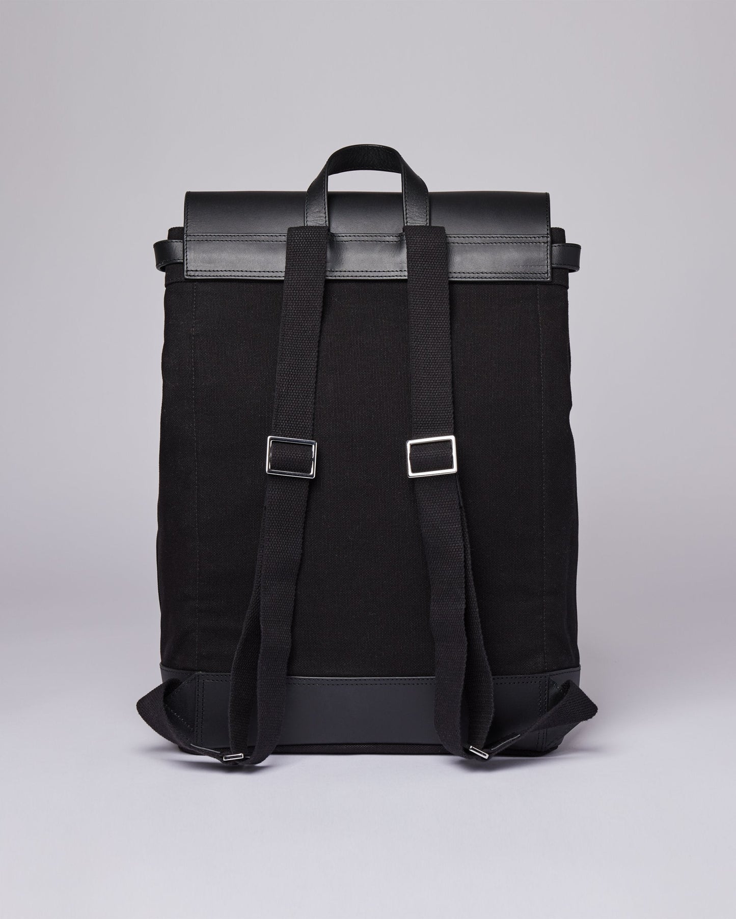 Sac à dos en coton bio et cuir certifié | noir "hege black with black leather"