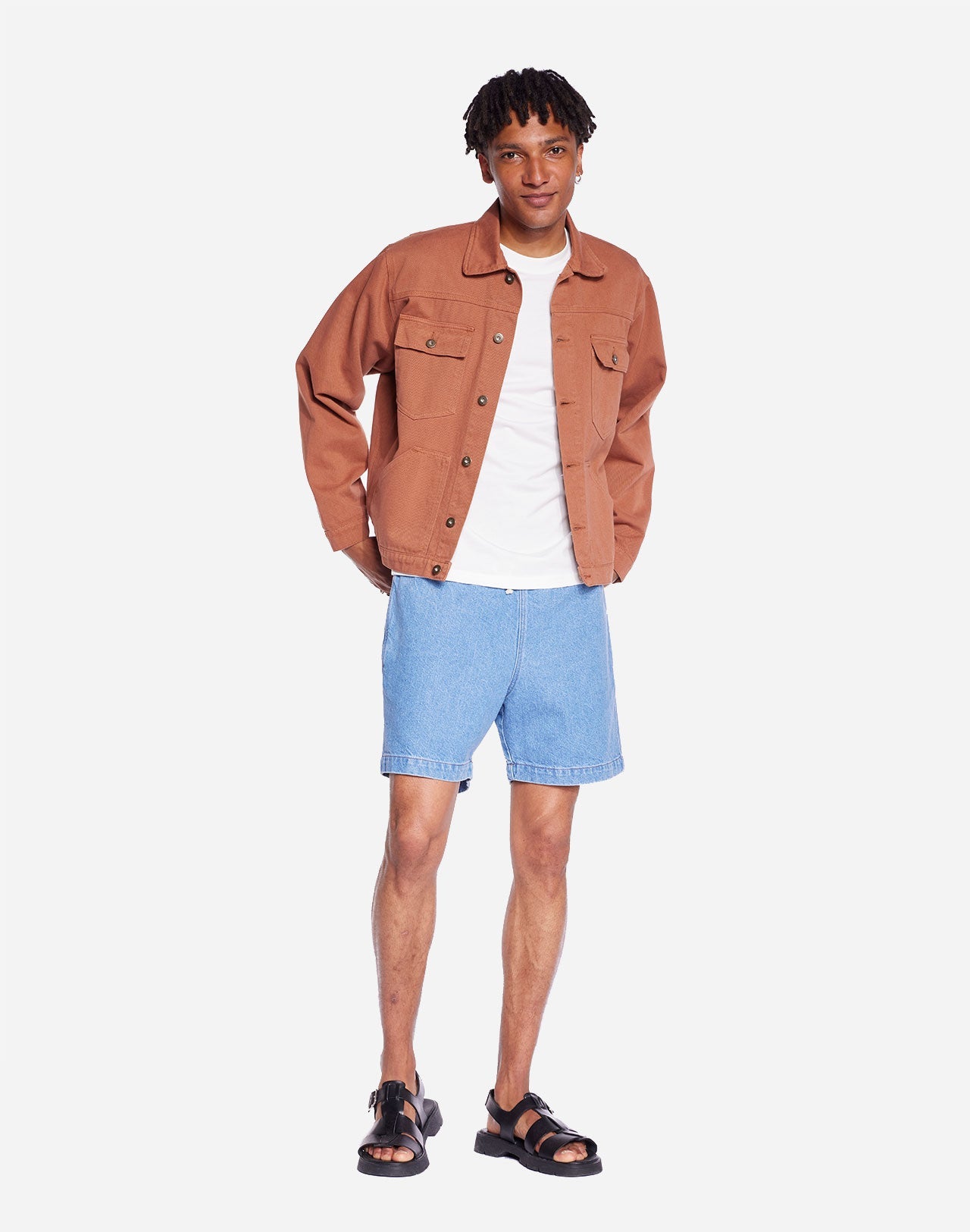 Veste workwear en coton bio | marron "hekinan sienna"