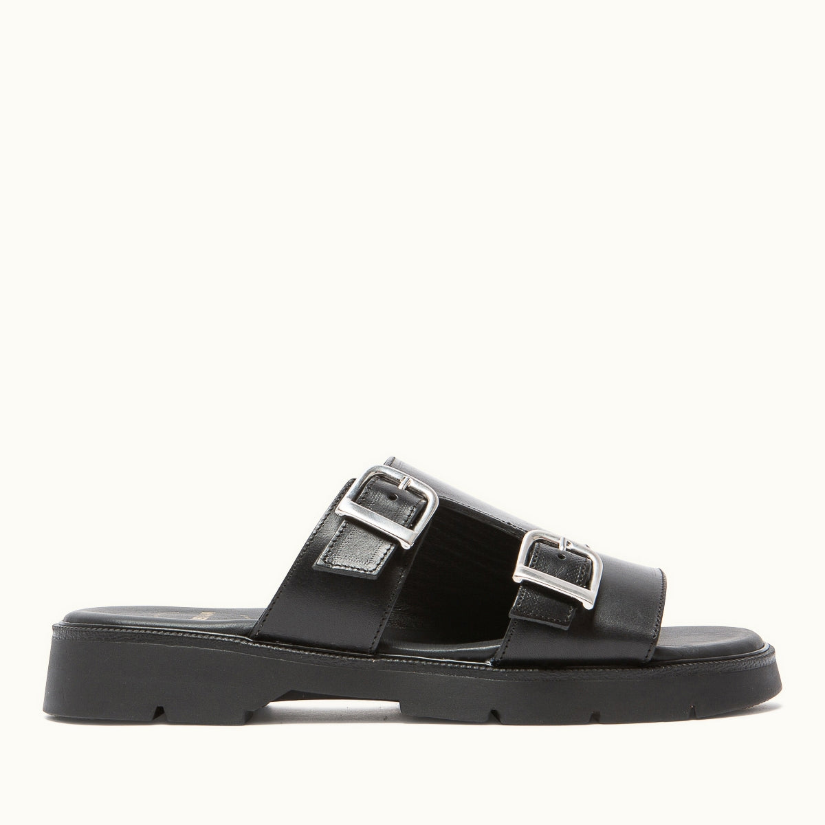 Mules noires made in France en cuir certifié - hublot vgt noir