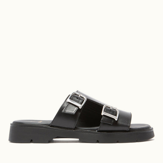 Mules noires made in France en cuir certifié - hublot vgt noir