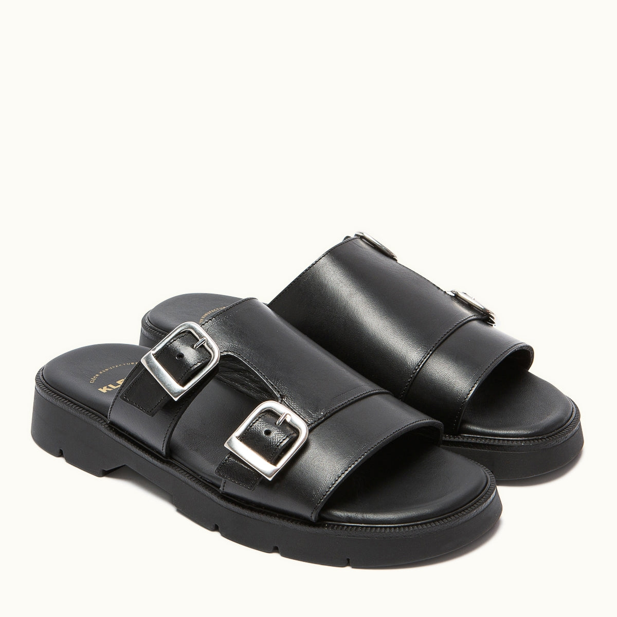 Mules noires made in France en cuir certifié - hublot vgt noir