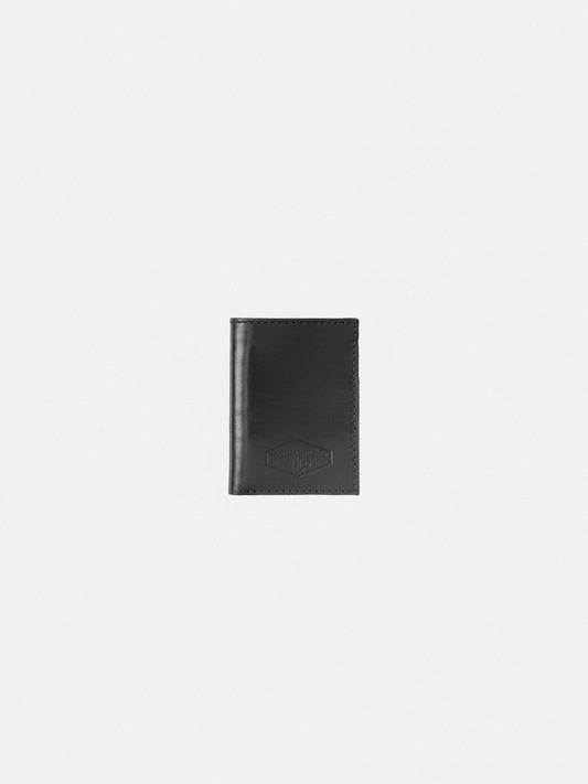 Portecarte noir en cuir à tannage végétal - hagdahl wallet new logo black