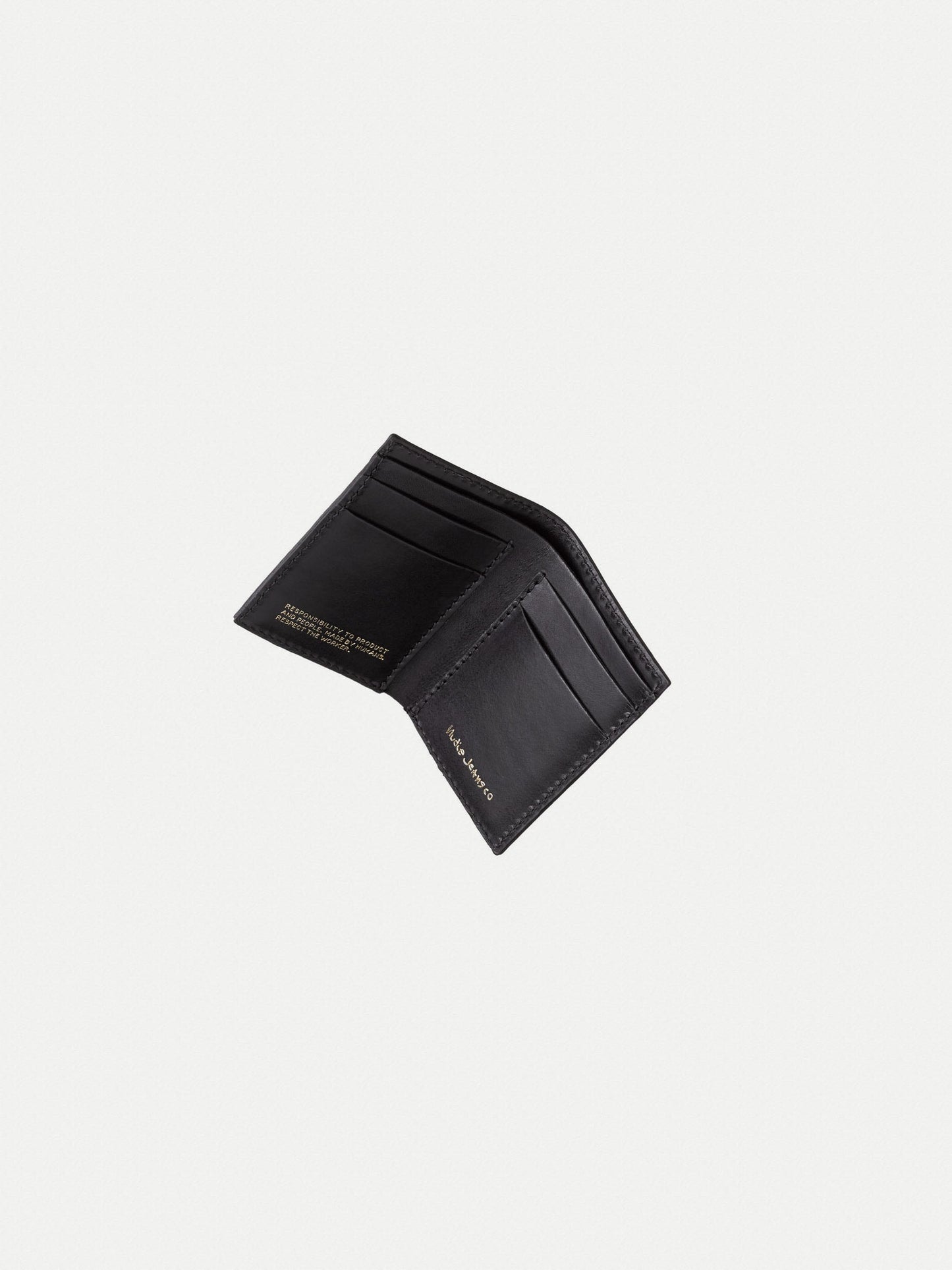 Portecarte noir en cuir à tannage végétal - hagdahl wallet new logo black