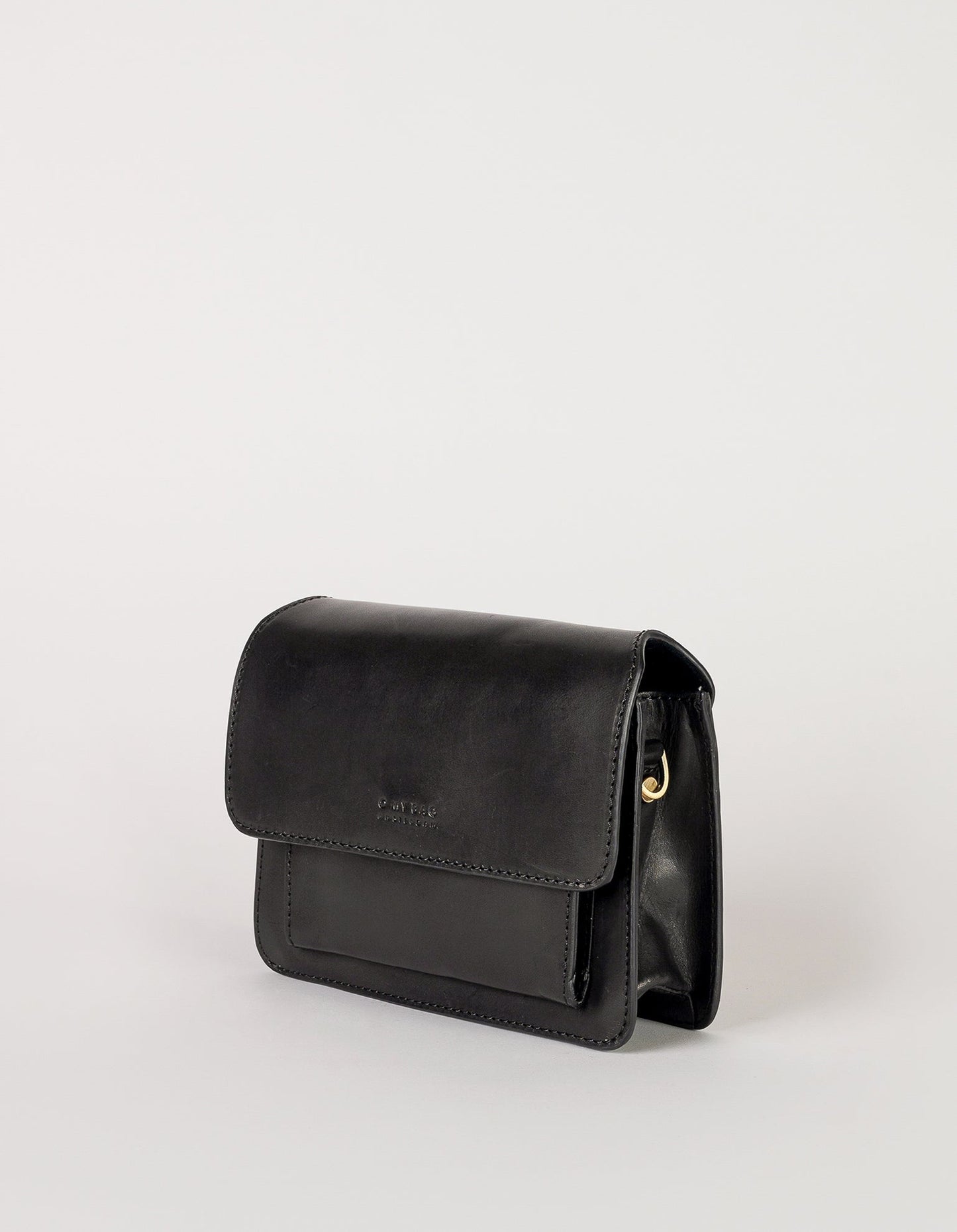 Sac à main bandoulière en cuir certifié | Noir 'harper mini black classic leather'
