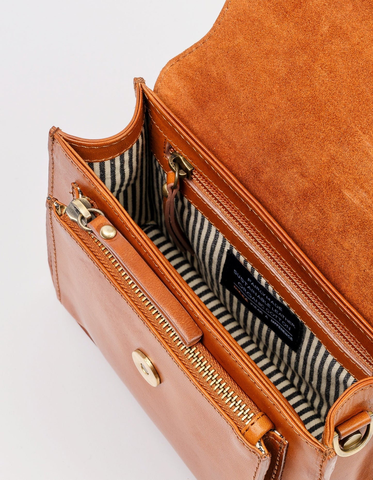 Sac bandoulière en cuir certifié | Marron "harper mini cognac classic leather"