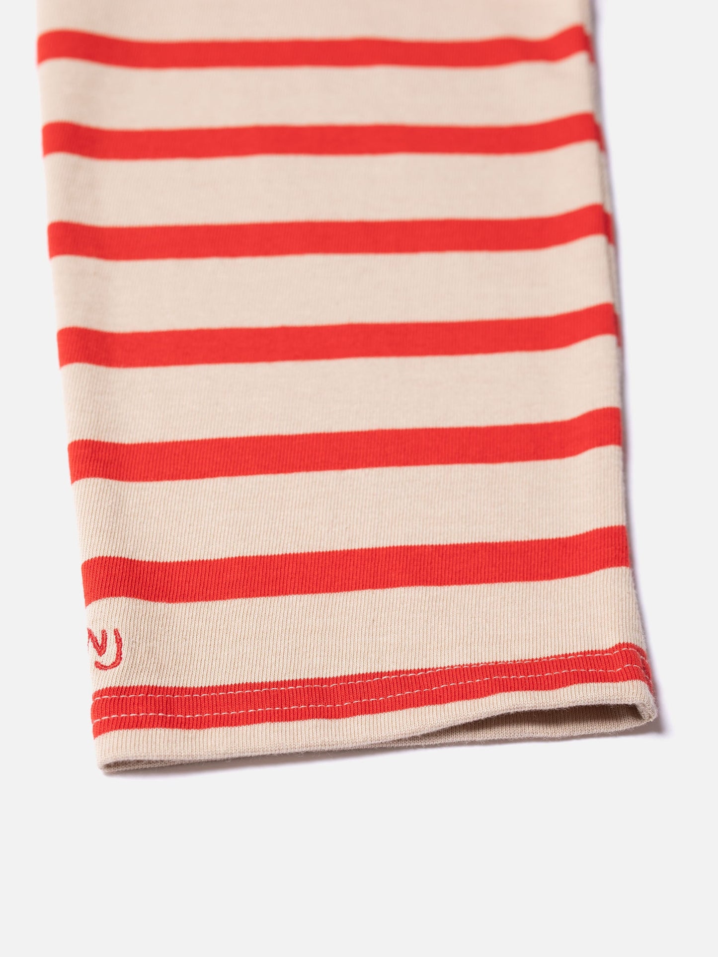 T-shirt marinière rouge et écru en coton bio - harriet breton stripe offwhite/red