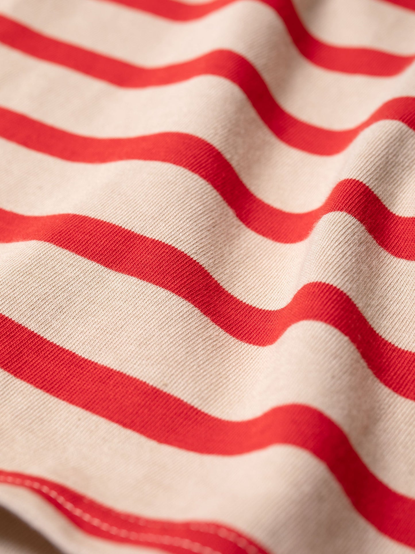 T-shirt marinière rouge et écru en coton bio - harriet breton stripe offwhite/red