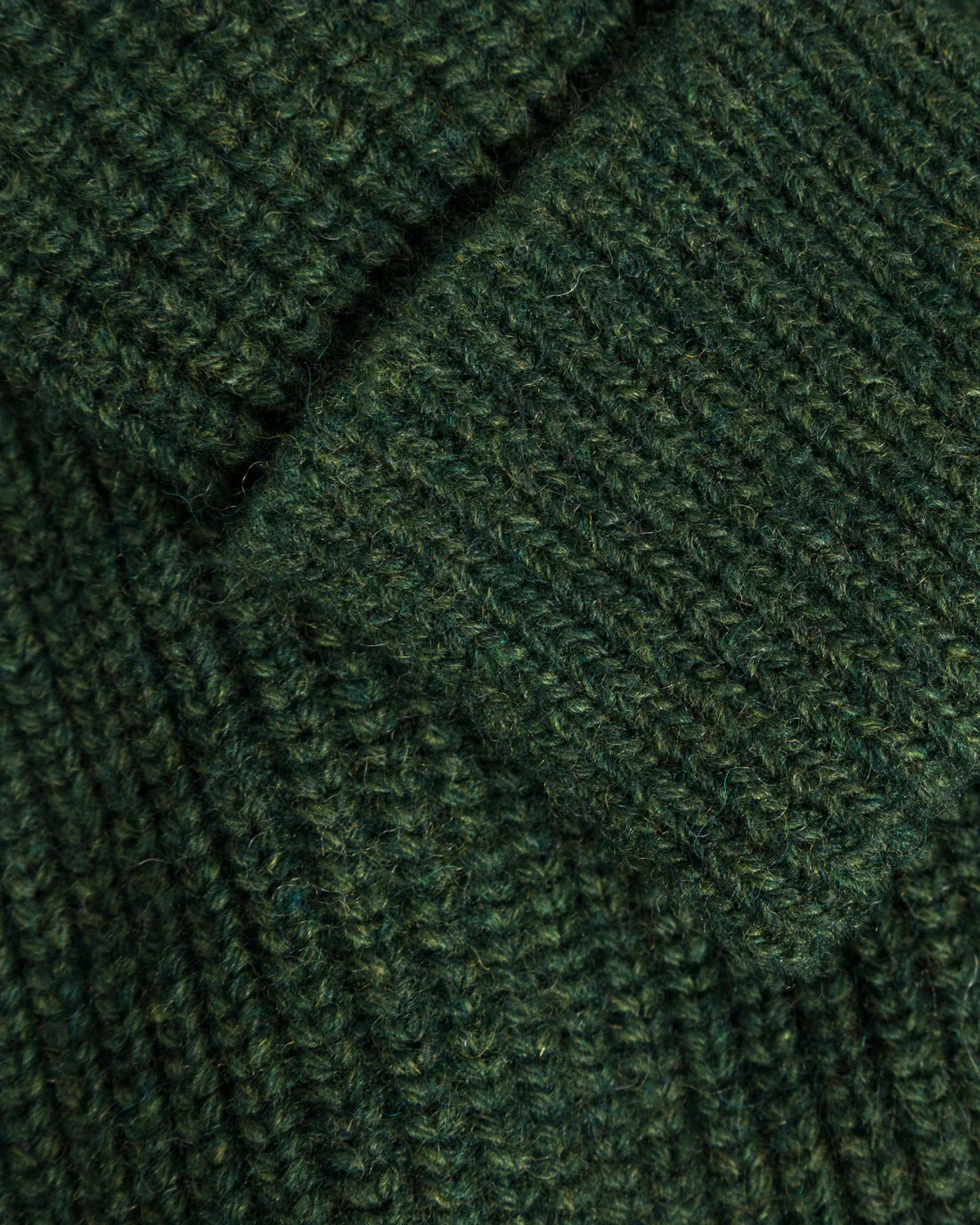Pull maille col zippé en laine recyclée | vert "heavy knit troyer - moss green"