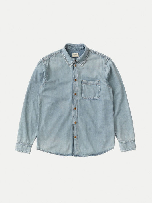 Chemise en denim bleu clair en coton bio - Hebbe Sundays Denim