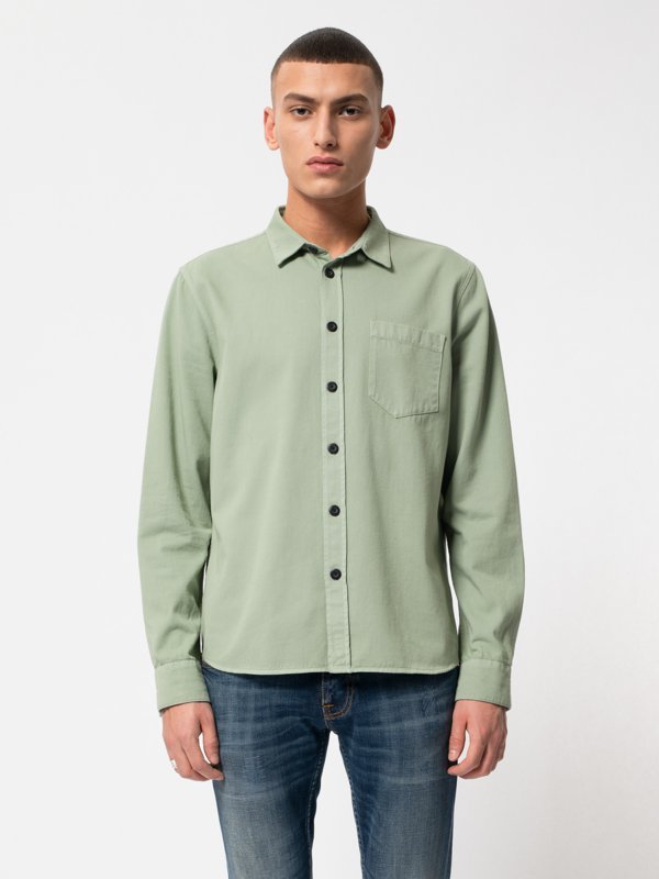 Chemise vert pâle en coton bio - Henry