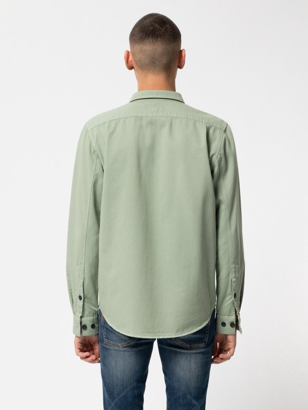 Chemise vert pâle en coton bio - Henry