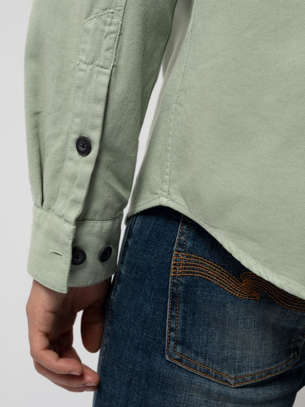 Chemise vert pâle en coton bio - Henry