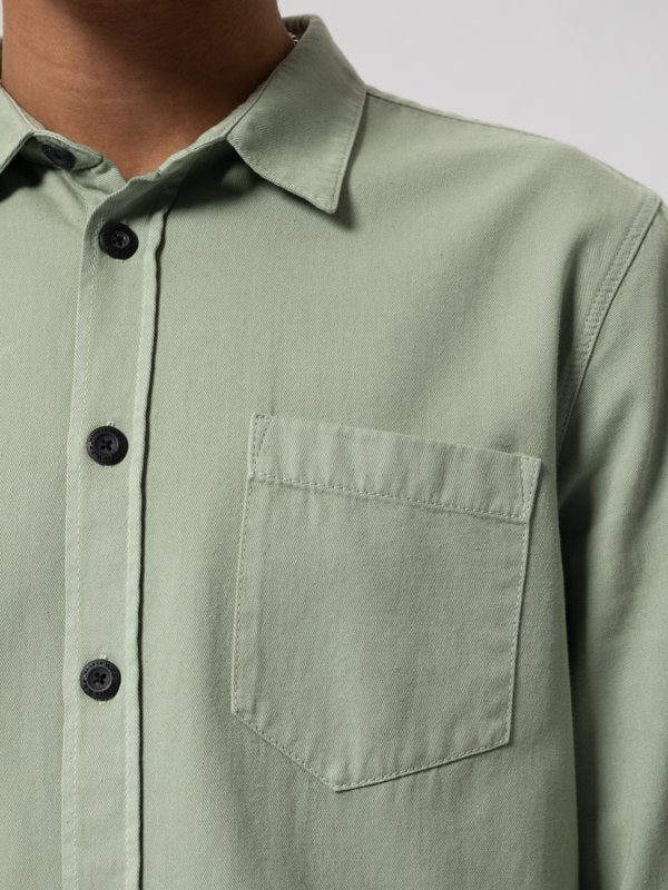 Chemise vert pâle en coton bio - Henry