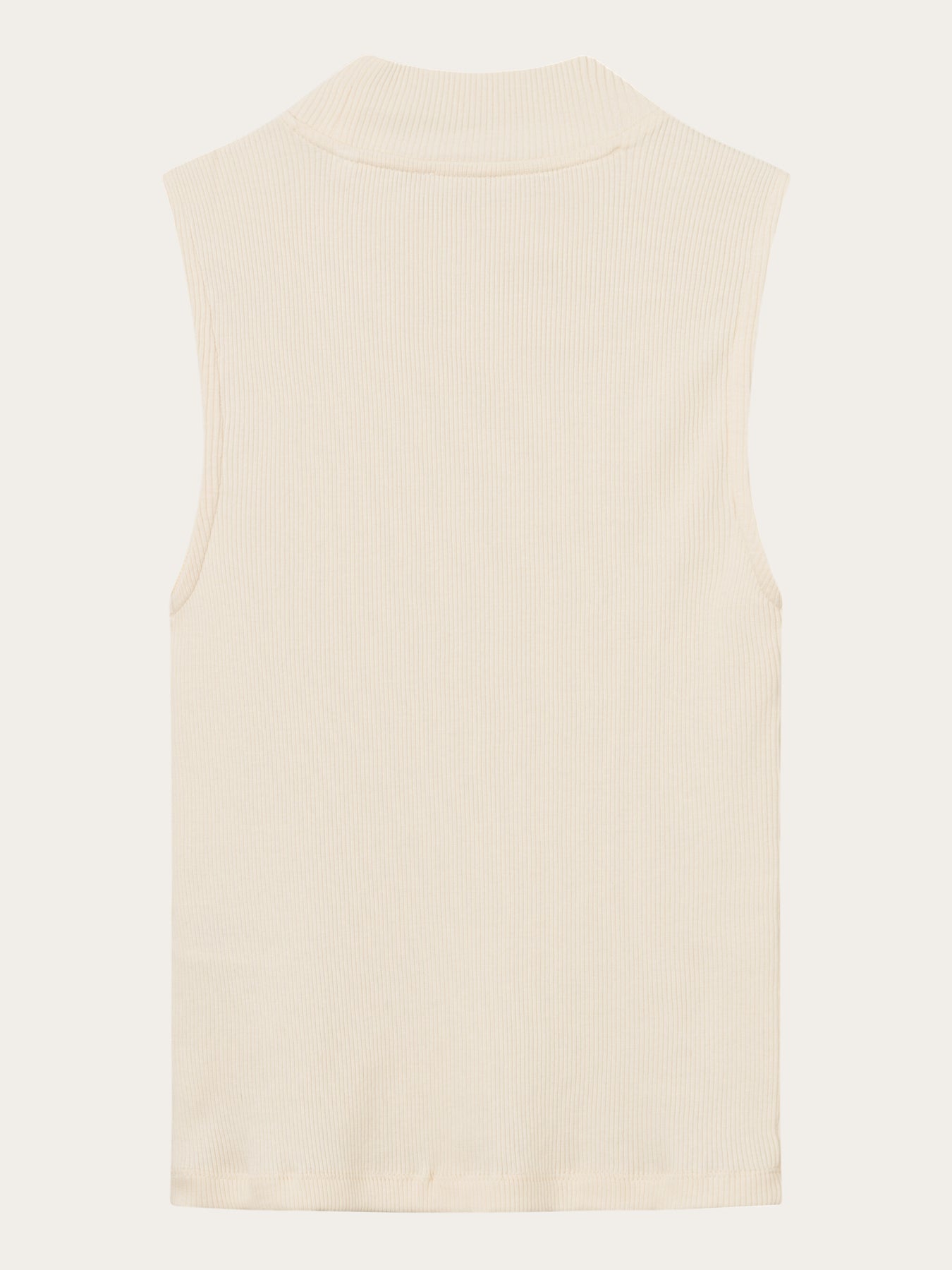 Top sans manches écru en coton bio - high neck buttercream