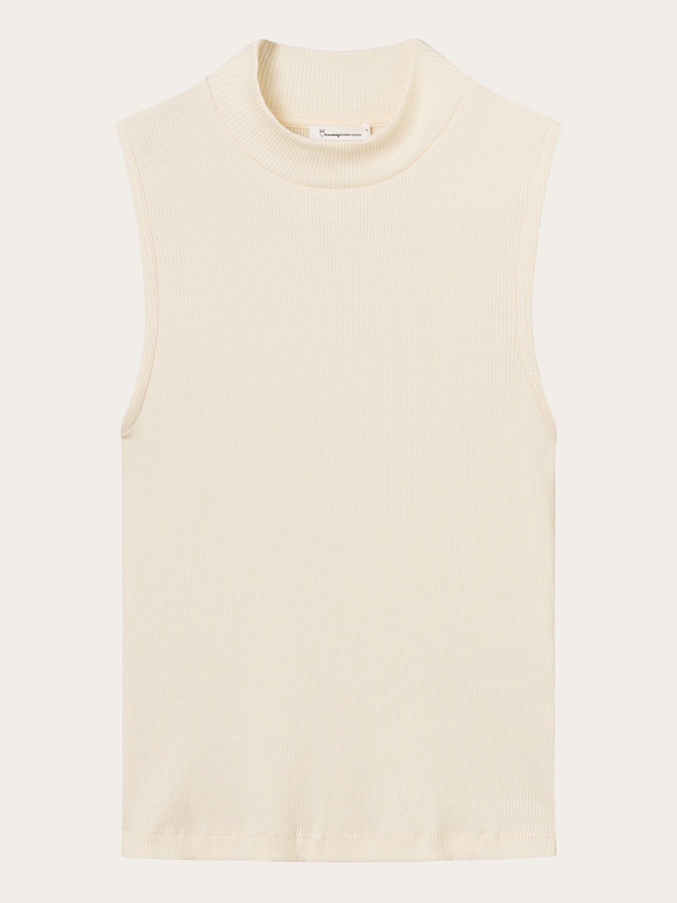 Top sans manches écru en coton bio - high neck buttercream