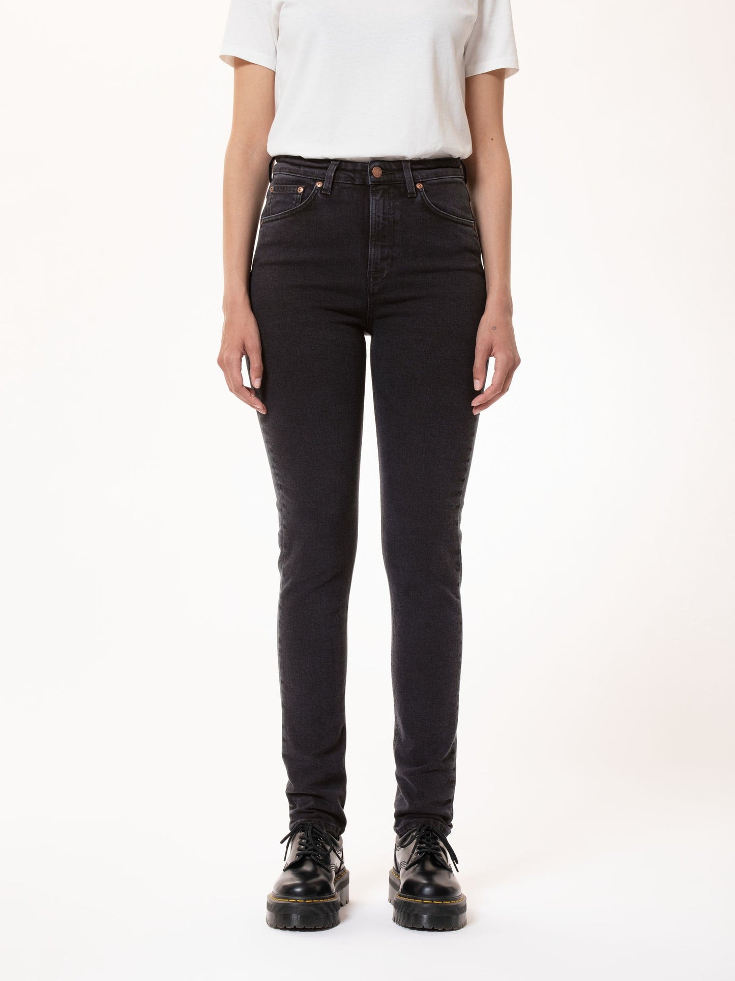 Jean skinny taille haute en coton bio | noir "hightop tilde black coal"