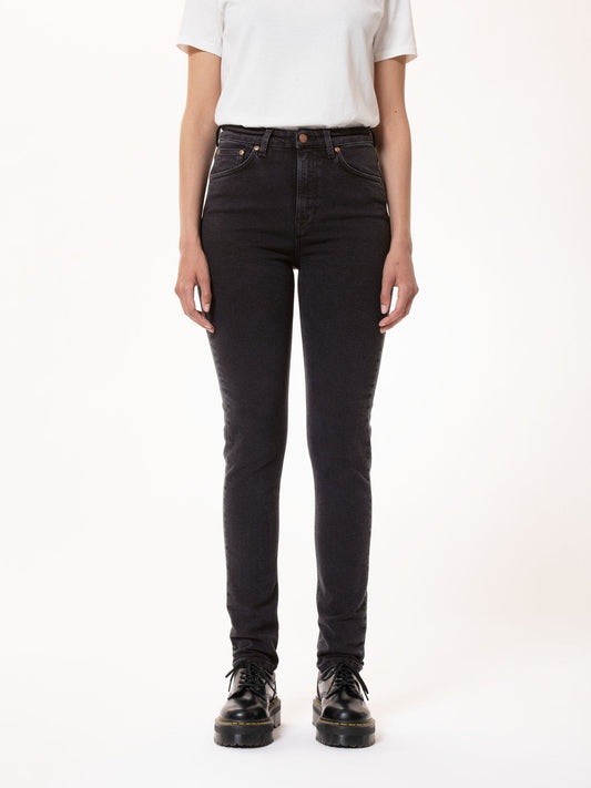 Jean skinny taille haute en coton bio | noir "hightop tilde black coal"