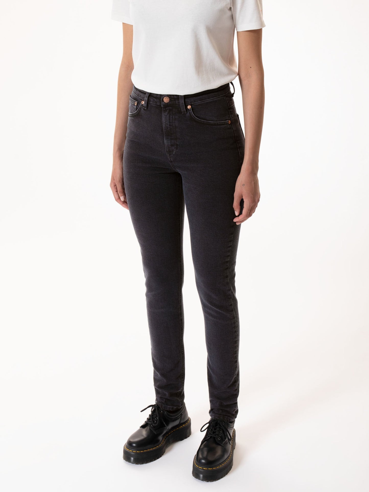 Jean skinny taille haute en coton bio | noir "hightop tilde black coal"