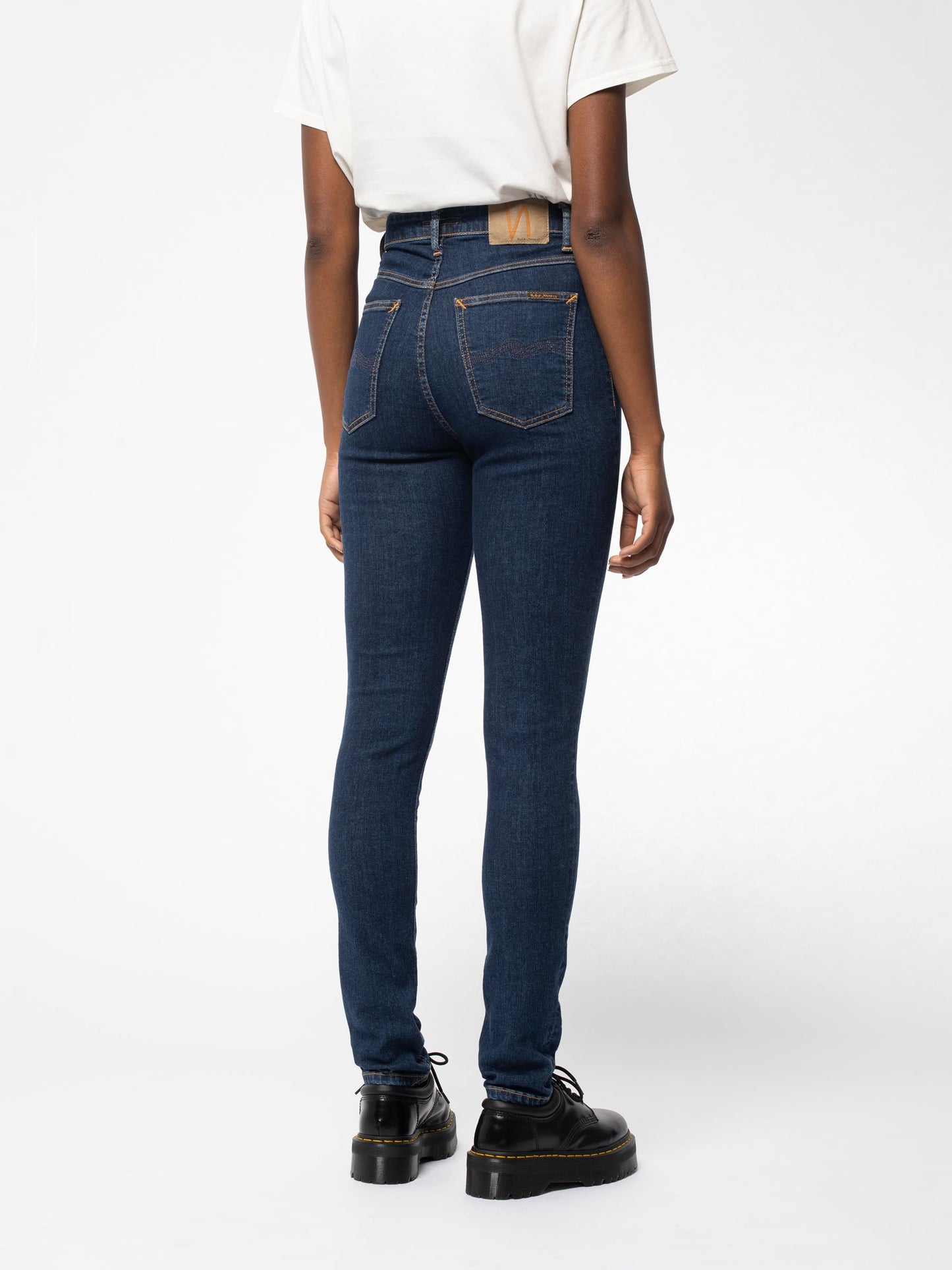Jean skinny taille haute en coton bio | bleu foncé "Hightop Tilde Blue Fantasy"