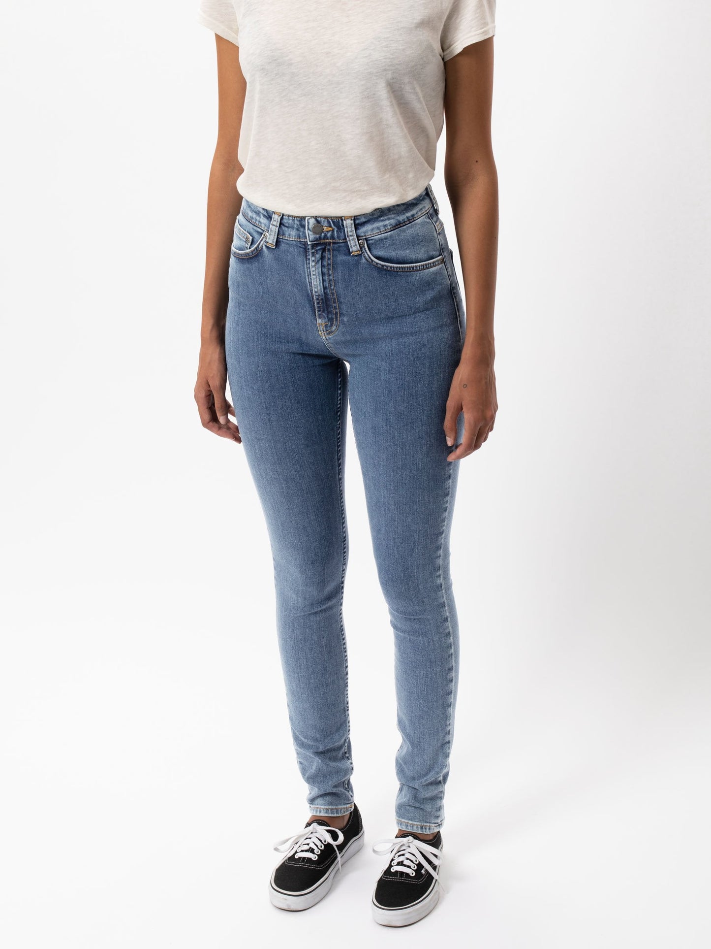 Jean skinny taille haute bleu délavé - hightop tilde blue sun