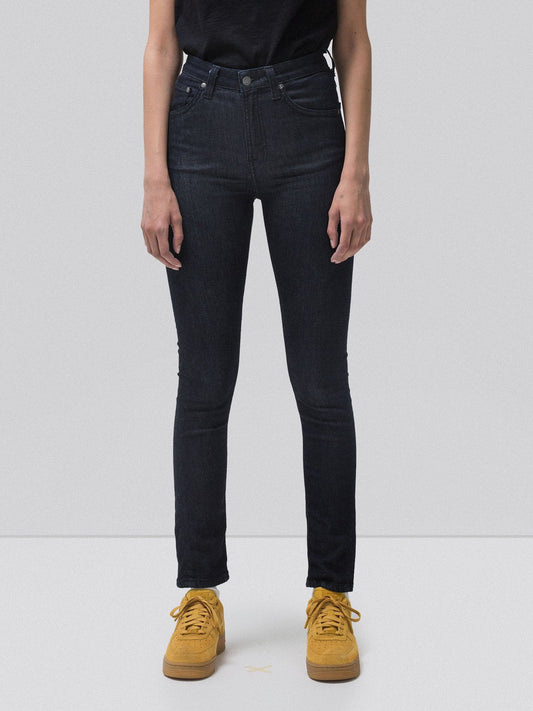 Jean skinny taille haute brut coton bio - Hightop Tilde dark blue