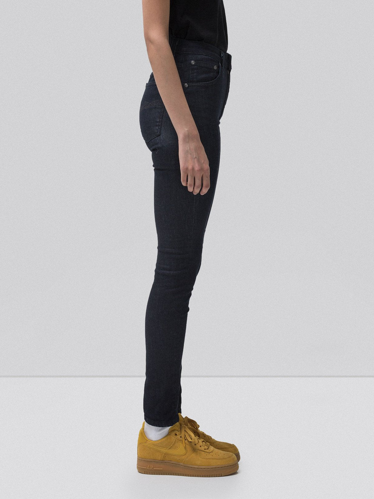 Jean skinny taille haute brut coton bio - Hightop Tilde dark blue