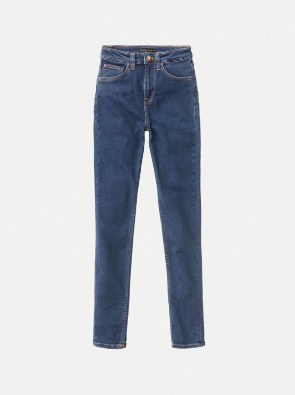 Jean skinny taille haute bleu en coton bio - Hightop Tilde light navy