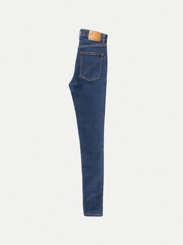 Jean skinny taille haute bleu en coton bio - Hightop Tilde light navy