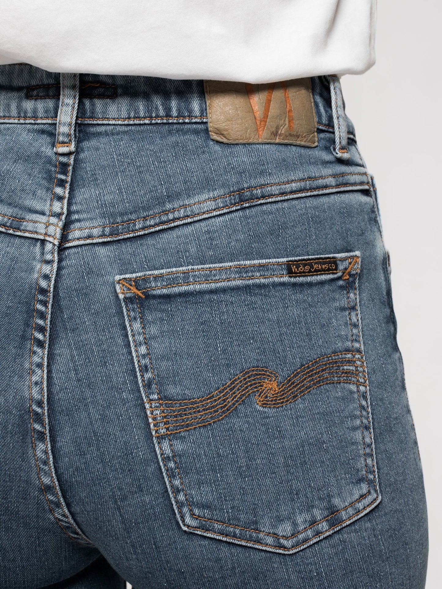 Jean skinny taille haute bleu en coton bio - hightop tilde light stonewash