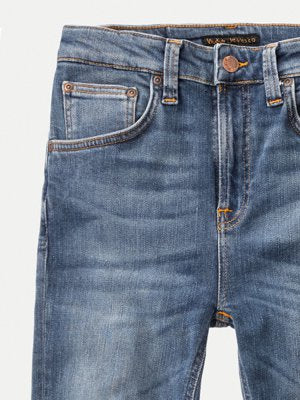 Jean skinny taille haute bleu clair délavé - hightop tilde mid indigo