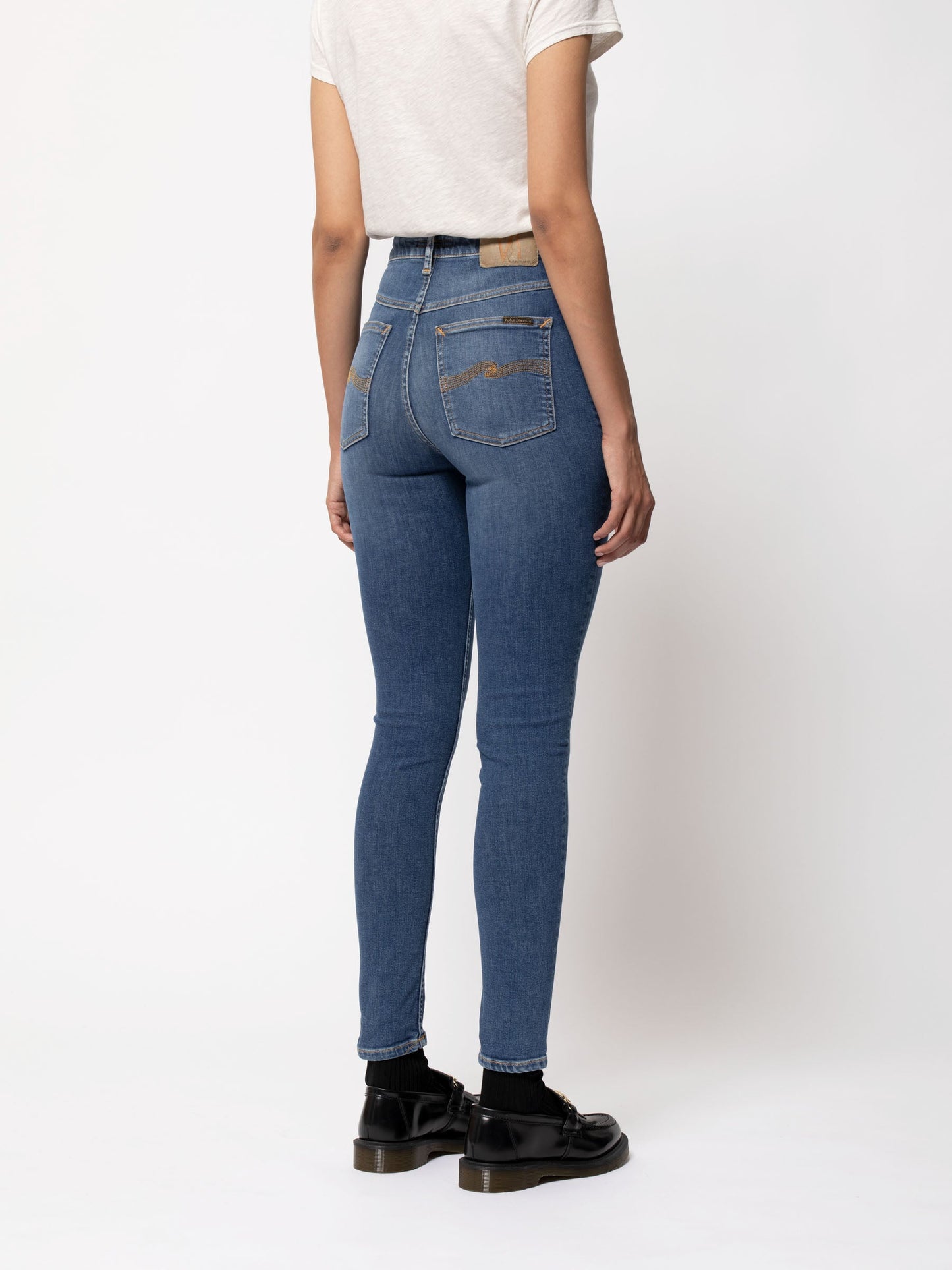 Jean skinny taille haute bleu délavé - hightop tilde southern lights